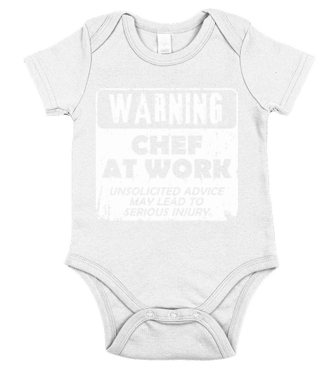 Warning Chef at Work Cook Cooking Kitchen Food Short Sleeve Baby One-Piece