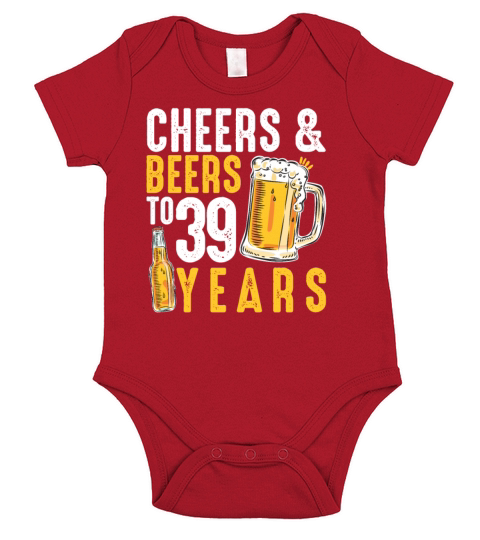 39th Birthday Gifts Drinking Shirt for Men or Short Sleeve Baby One-Piece
