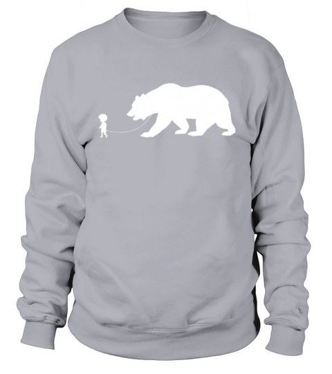 Boy Walking A Pet Bear Nature Animal Lover Bear Women's Sweatshirt