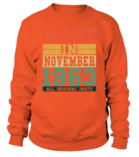 1963 Birthday November Vintage Saying Men's Sweatshirt
