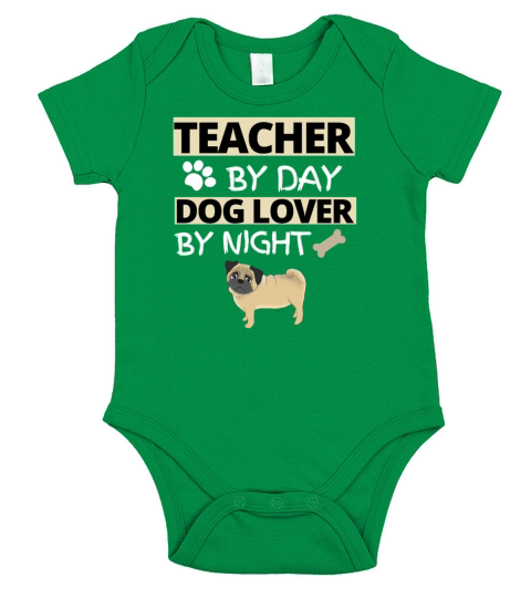Teacher By Day Dog Lover By Night Short Sleeve Baby One-Piece