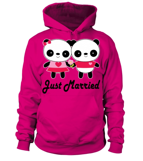 Just Married Newlyweds Panda Women's Hoodie