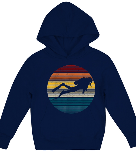 Scuba Diving Vintage Retro Ocean Scuba Diver Gi Kids Hoodie