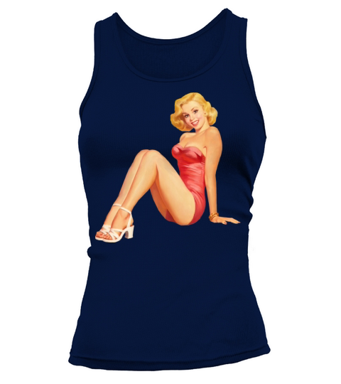 Vintage retro pin up girl in red Women's Tank Top
