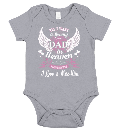 dad is heaven Short Sleeve Baby One-Piece