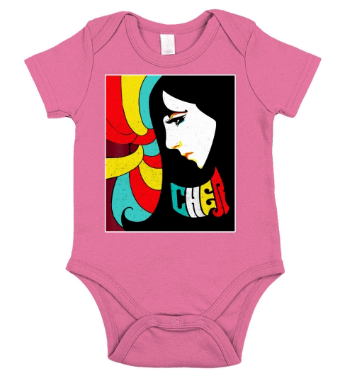 Cher Retro Distressed Short Sleeve Baby One-Piece