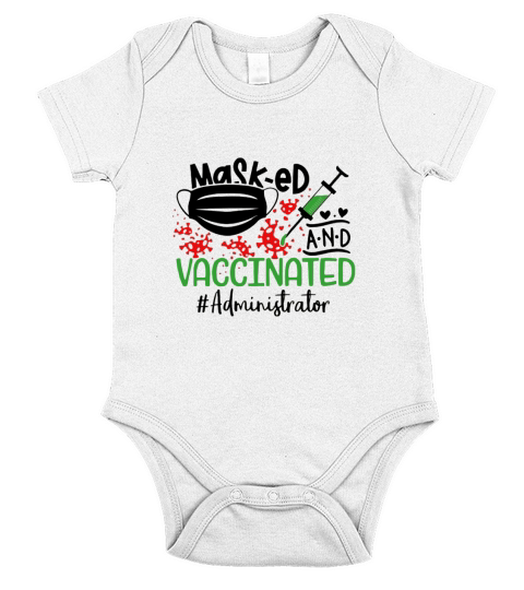 Masked And Vaccinated Administrator Short Sleeve Baby One-Piece