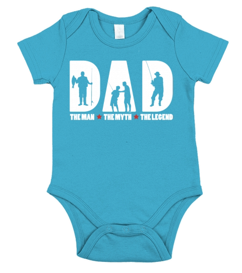 Dad The Man The Myth The Fishing Legend Gift for F Short Sleeve Baby One-Piece