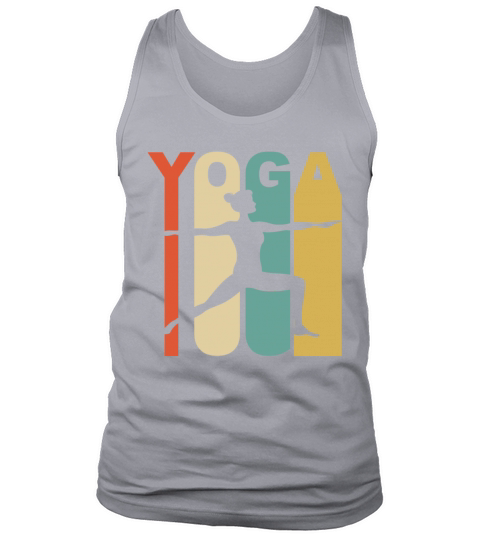 Vintage Warrior Two Yoga Pose Silhouette Retro Men's Tank Top