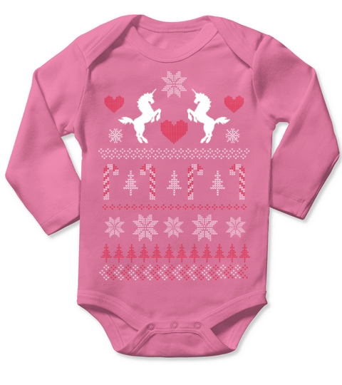 Ugly Christmas Sweater Unicorn Shirt Long Sleeve Baby One-Piece