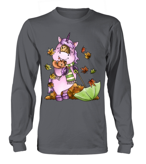Autumn Walk Pink Unicorn Women's Long Sleeve