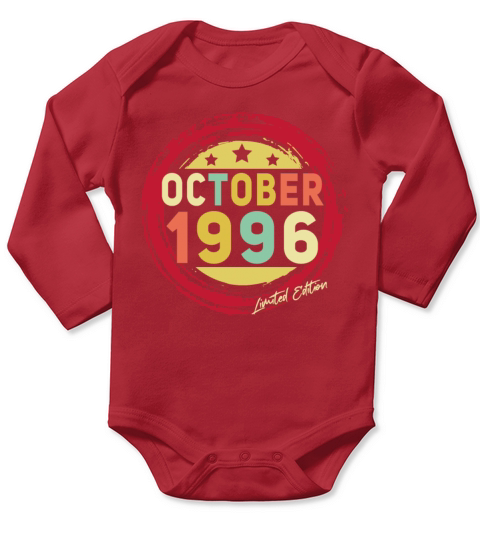 Vintage October 1996 Limited Long Sleeve Baby One-Piece