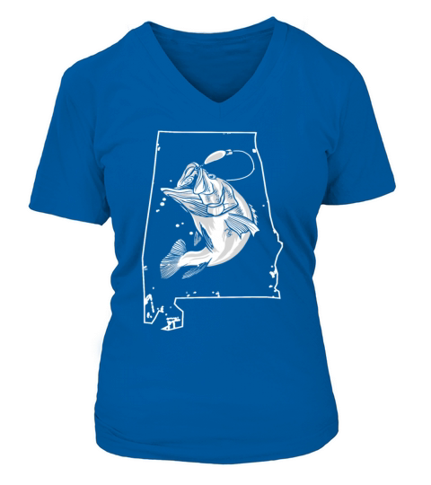 Funny Bass Fishing Alabama Fishermen Fathers Day Women's V-Neck T-shirt