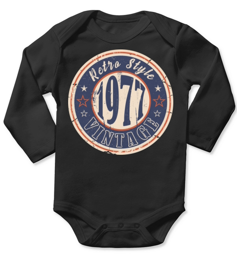 Retro Style Vintage 1977 Long Sleeve Baby One-Piece