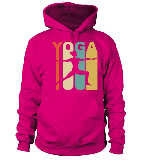 Vintage Warrior Two Yoga Pose Silhouette Retro Women's Hoodie