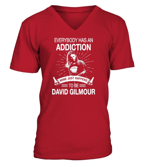 My Addiction Is David Gilmour V-Neck T-shirt