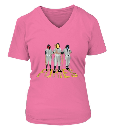 Baseball Furies Minimalist 70s Graphic V-neck T-Shirt Woman