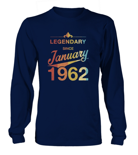60th Birthday 60 Year Old Born January 1962 Gift Women's Long Sleeve