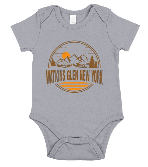 Vintage Watkins Glen New York Mountain Short Sleeve Baby One-Piece