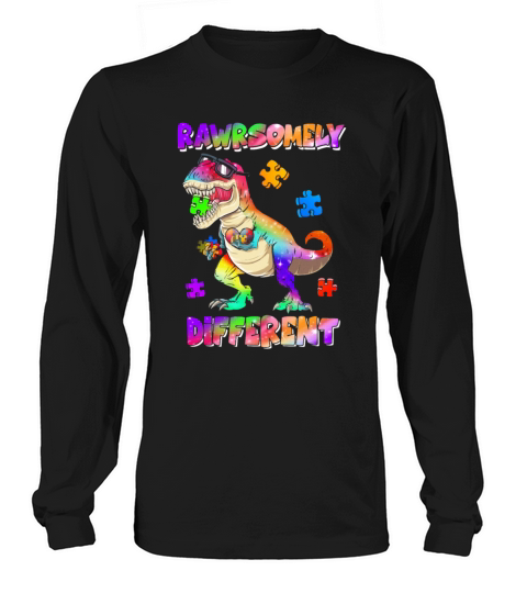 Rawrsomely Different Dinosaur Autism Awareness Puz Women's Long Sleeve