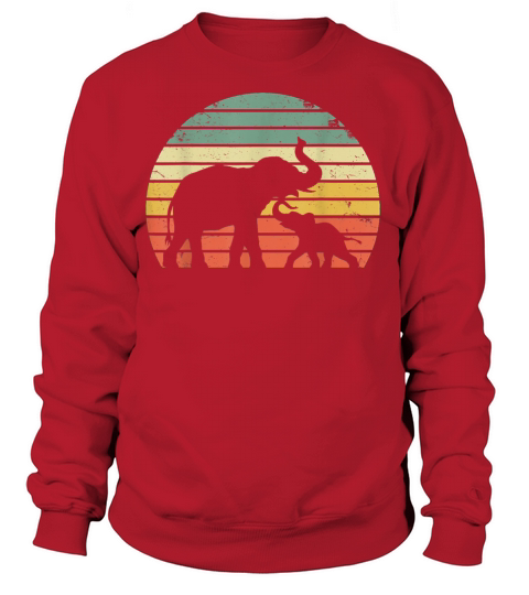 Vintage Elephant Retro Sunset Colors Silhouette Women's Sweatshirt