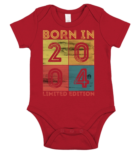18th Birthday Born In 2004 Limited Edition Vintage Short Sleeve Baby One-Piece