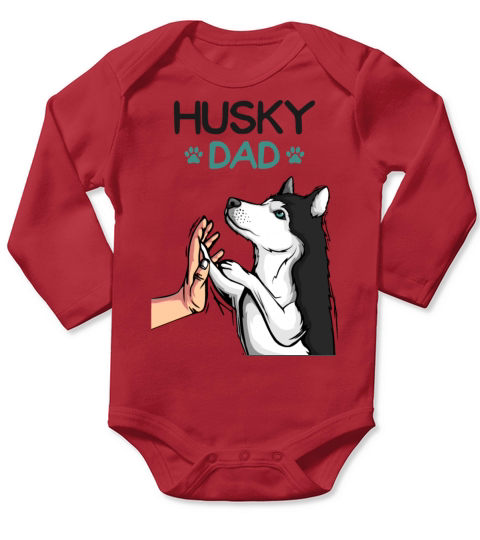 Husky Dad Dogs Dad owner Long Sleeve Baby One-Piece
