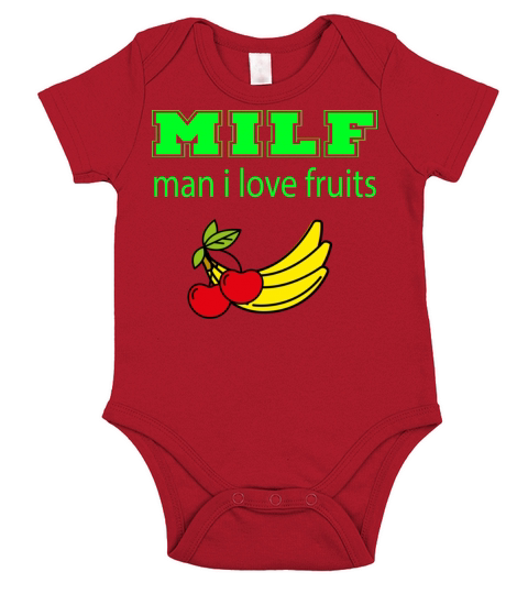 MILF Man I Love Fruits Bananas And Cherry Short Sleeve Baby One-Piece