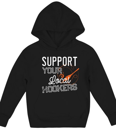 Support Your Local Hookers Fishing Fisherman Gift Kids Hoodie