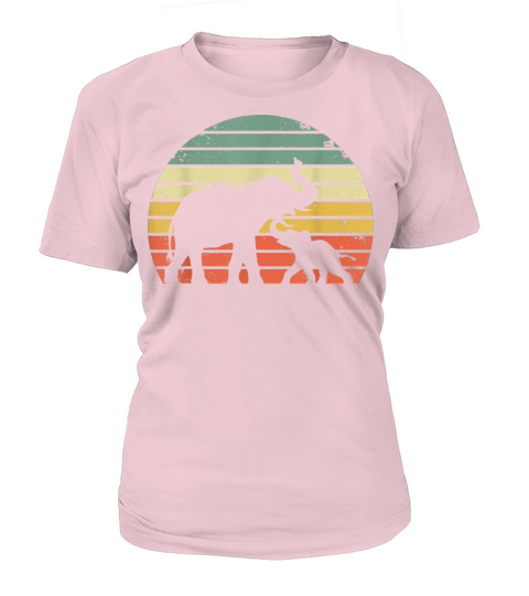 Vintage Elephant Retro Sunset Colors Silhouette Women's T-Shirt