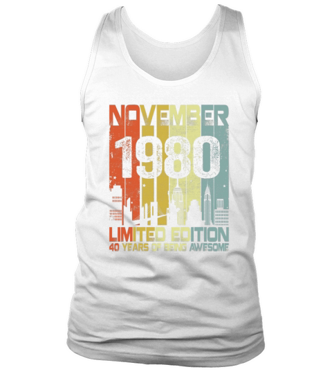 November Skyline Vintage 1980 Funny Tank Top Unisex