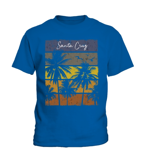 Retro Santa Cruz Beach Print Vacation Souvenir Kids T-Shirt