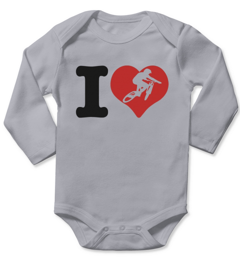 I Love Downhill Mountain Biking Shirt Long Sleeve Baby One-Piece