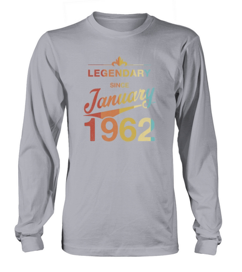 60th Birthday 60 Year Old Born January 1962 Gift Men's Long Sleeve