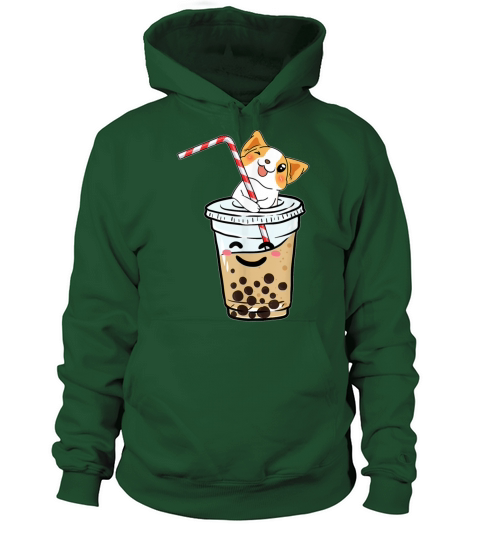 Kawaii Corgi Loves Bubble Tea Funny Bobas Welsh Do Men's Hoodie