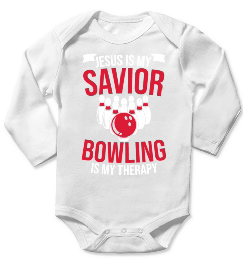 Funny Christian Jesus Bowling Design Long Sleeve Baby One-Piece