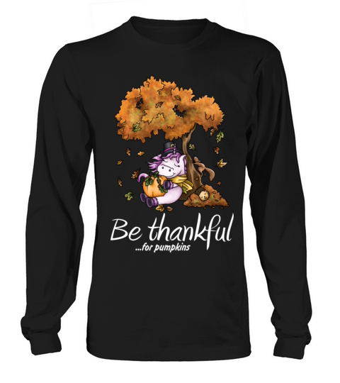 Fluffy unicorn with pumpkin harvest Women's Long Sleeve