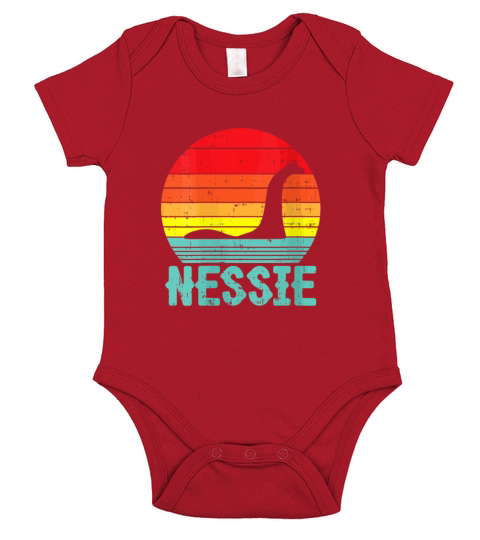 Nessie Loch Ness Monster Retro Nessy Animal Lover Short Sleeve Baby One-Piece