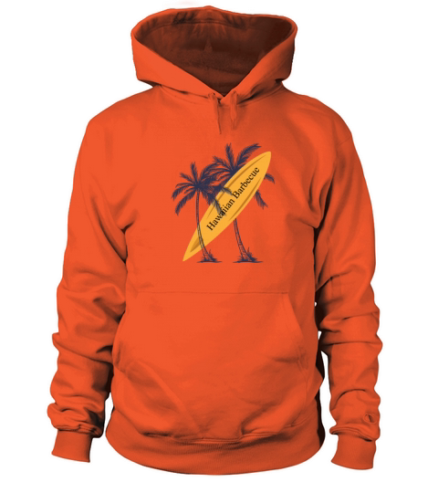 Hawaiian Barbecue Surfboard Palm Tree Beach Women's Hoodie