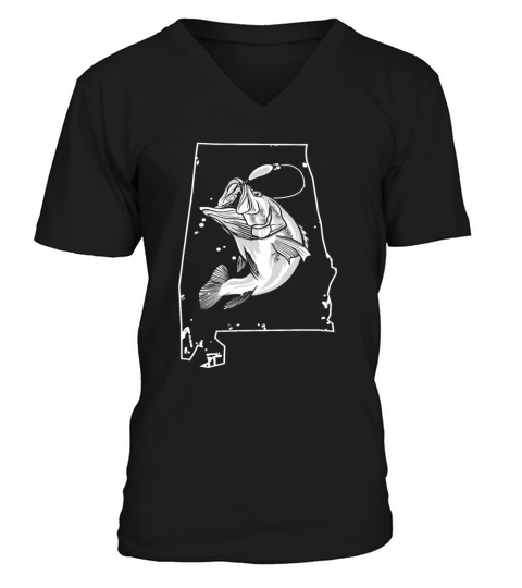 Funny Bass Fishing Alabama Fishermen Fathers Day Men's V-Neck T-shirt