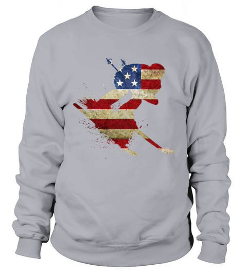 Skiing Winter Sports American Flag Women's Sweatshirt
