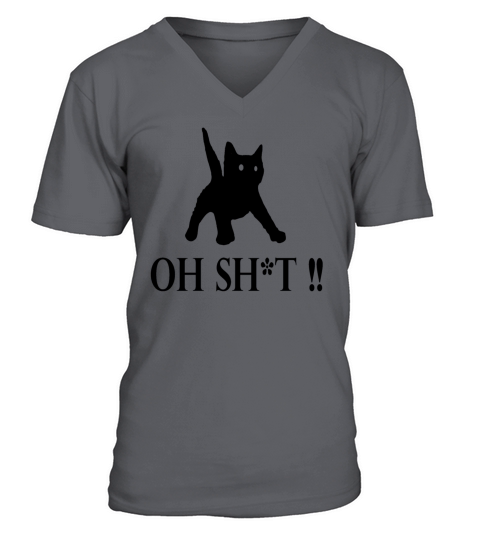 Spooked Black Cat V-Neck T-shirt