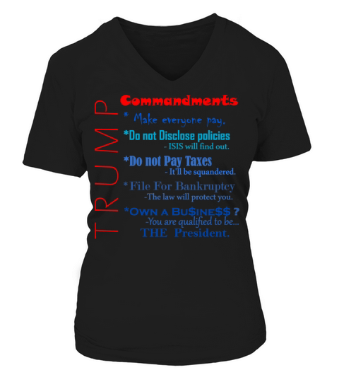 Trump Commandments Women's V-Neck T-shirt