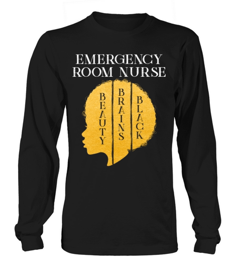 Black History Month Emergency Room Nurse African Men's Long Sleeve