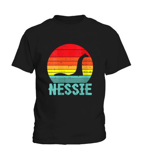 Nessie Loch Ness Monster Retro Nessy Animal Lover Kids T-Shirt
