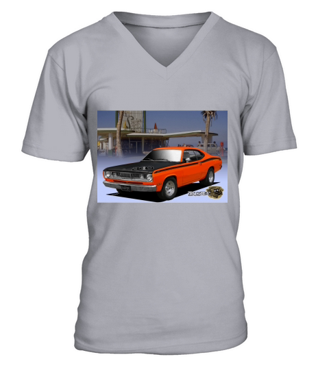 1970 74 duster poster orange 3 V-Neck T-shirt