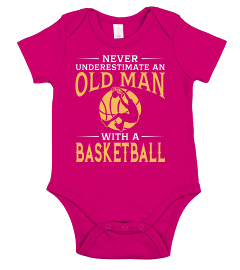 Never Underestimate An Old Man With A Basketball Short Sleeve Baby One-Piece