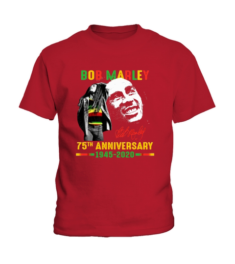 Bob Marley 75th anniversary 1945 2020 signature shirt Kids T-Shirt