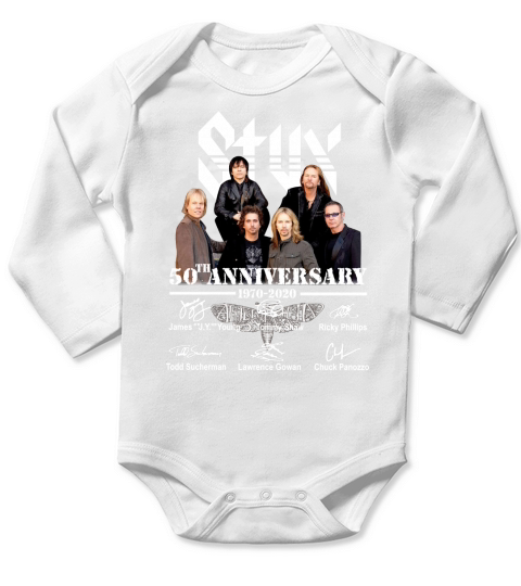 Styx 50th Anniversary 1970 2020 Signature Long Sleeve Baby One-Piece