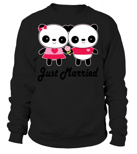 Just Married Newlyweds Panda Women's Sweatshirt